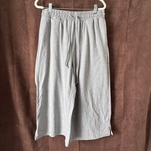 Dibaolo Grey Wide Leg Cropped Sweatpants Lounge Casual Athleisure Women XL